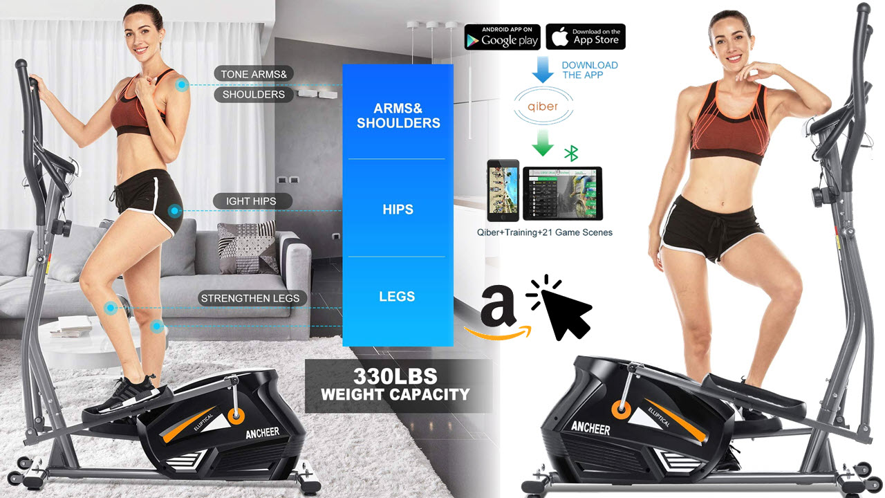 ANCHEER Crosstrainer ellipsentrainer für zuhause