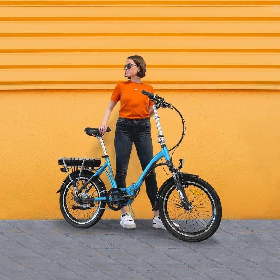 Alu-Elektro-Faltrad Klapprad, wartungsfreier 250 Watt Mittelmotor, Lithium-Ionen-Akku