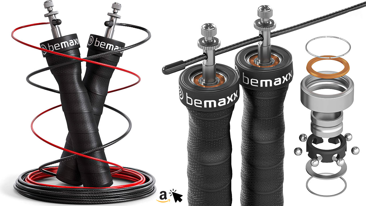 BeMaxx Profi Springseil - Boxer Speed Rope mit Stahlseil & Kugellager