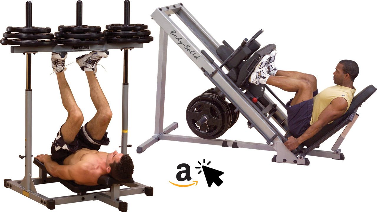 Body-Solid VLP-156X Beintrainer und GLPH-1100 Beinpresse