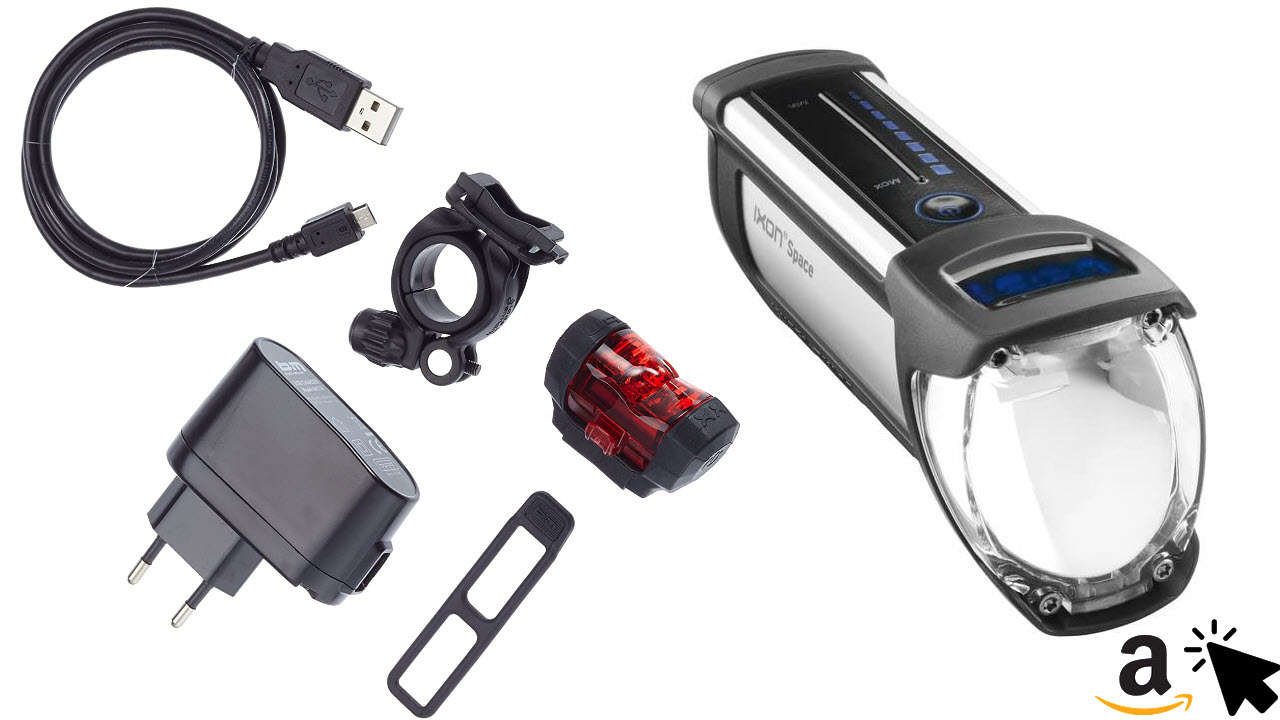 Busch & Müller Ixon Space Akku Led Scheinwerfer mit USB-Ladefunktion