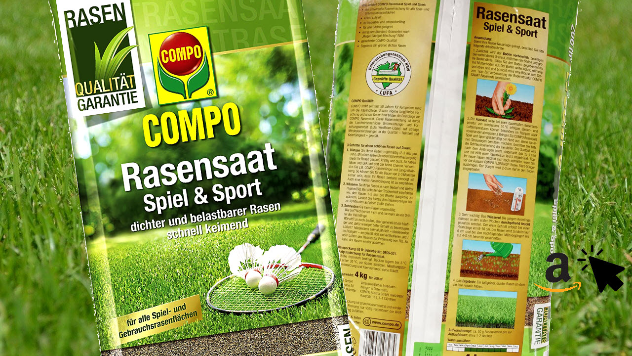 COMPO Rasensaat Spiel und Sport Universelle Rasenmischung