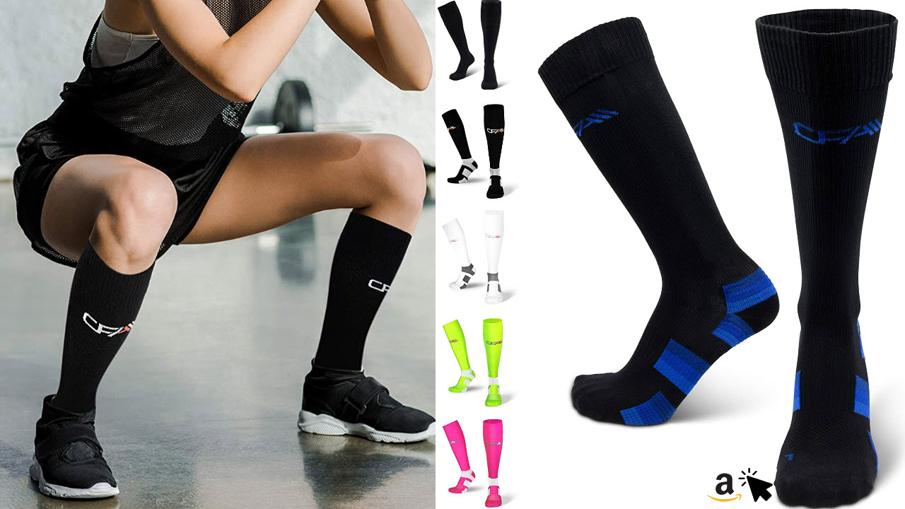 COMPRESSION FOR ATHLETES Kompressionsstrümpfe für Damen und Herren mit Sprunggelenkschutz und Mittelfußstütze