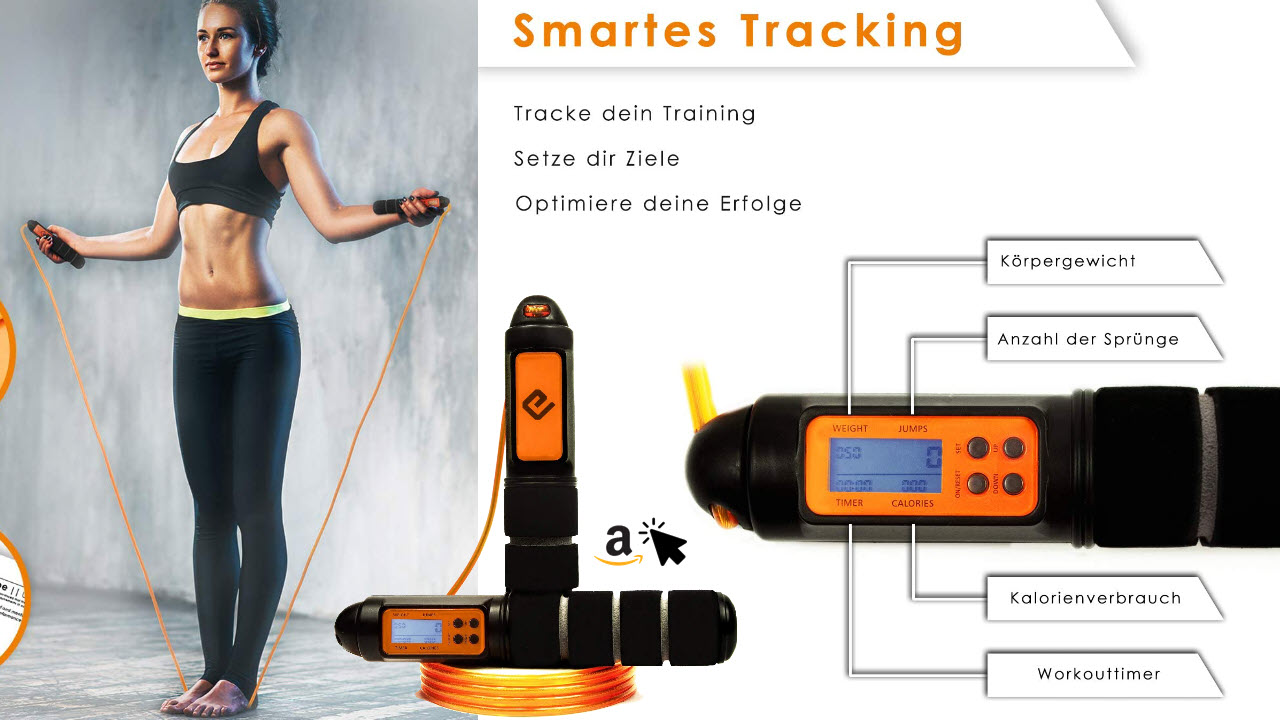 Eqofit Springseil Speed Rope mit Zähler