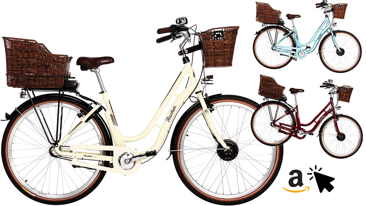 FISCHER E-Bike Retro Hollandrad mit Korb