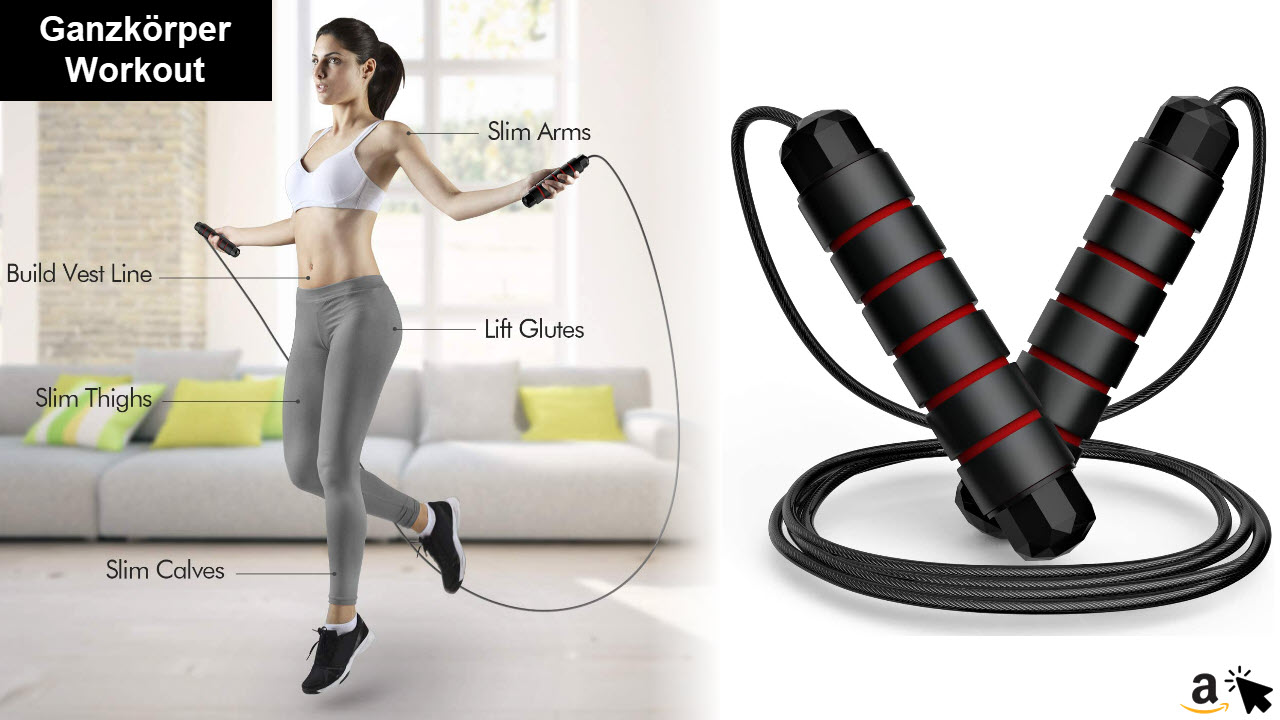Seilspringen Fitness Springseil Zähler Verstellbares Springseil mit Gegen 