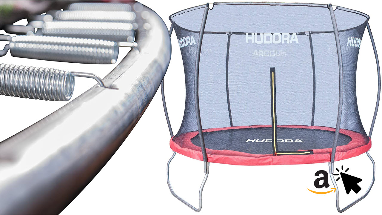 HUDORA Fantastic Trampolin - Hochwertiges und Sicheres Garten-Trampolin mit Sicherheitsnetz