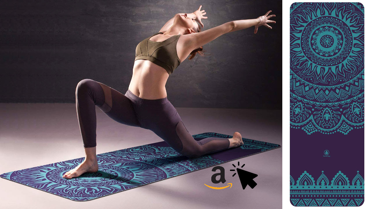 Homfa Yoga Matte aus Natuarkatschuk mit Muster