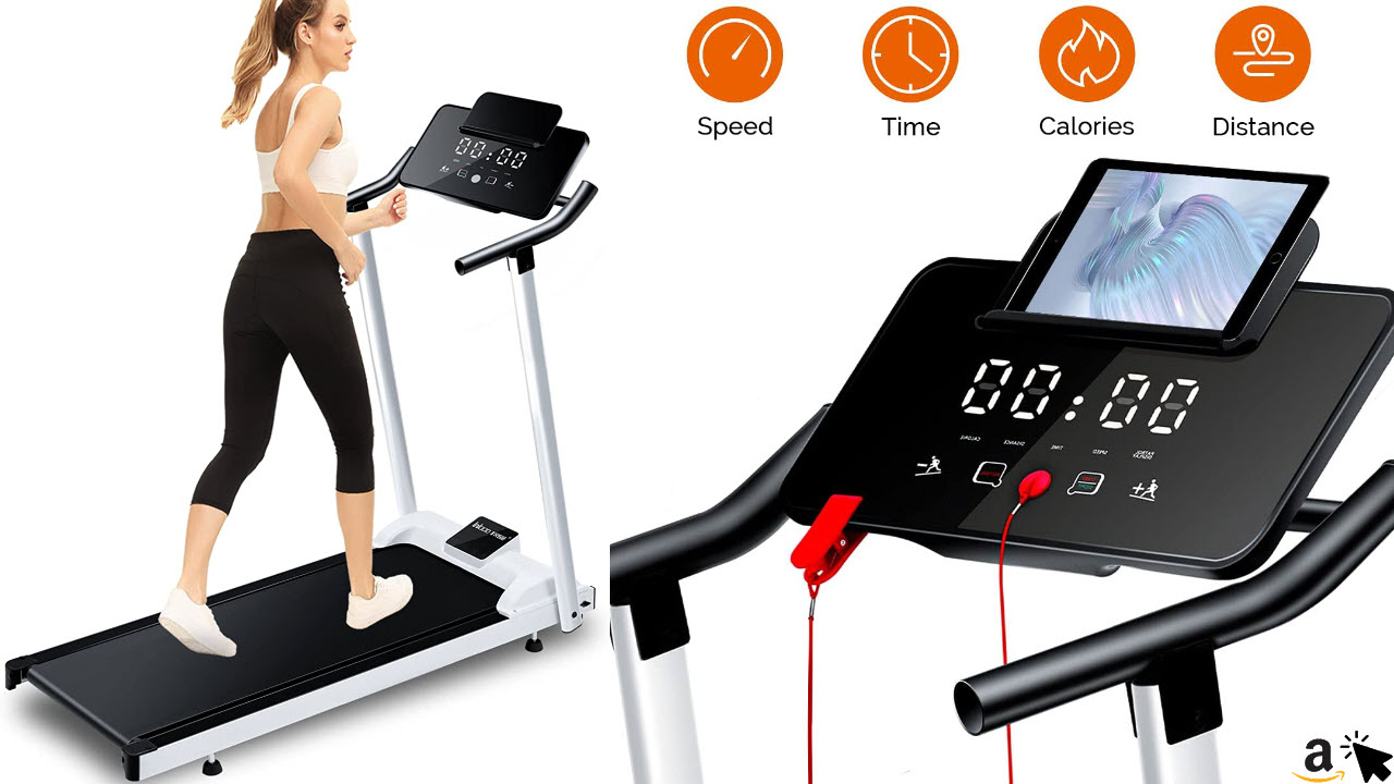 Laufband für Zuhause klappbar, elektrisch, mit Tablet Halterung