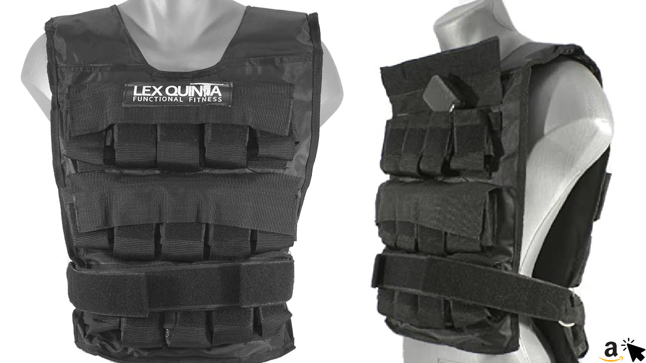 Lex Quinta Gewichtsweste Heavy Duty - Trainingsweste mit einzelnen 1kg Guss Gewichten - in 15, 20 oder 30kg