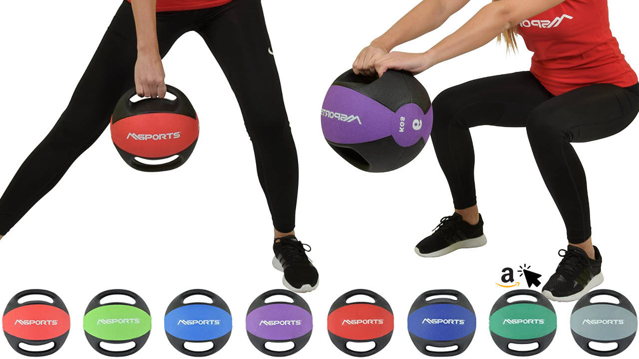 MSPORTS Medizinball mit Griff 1–10 kg Gymnastikbälle