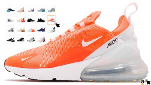 Nike Damen Air Max 270 Leichtathletikschuhe, orange-weiß
