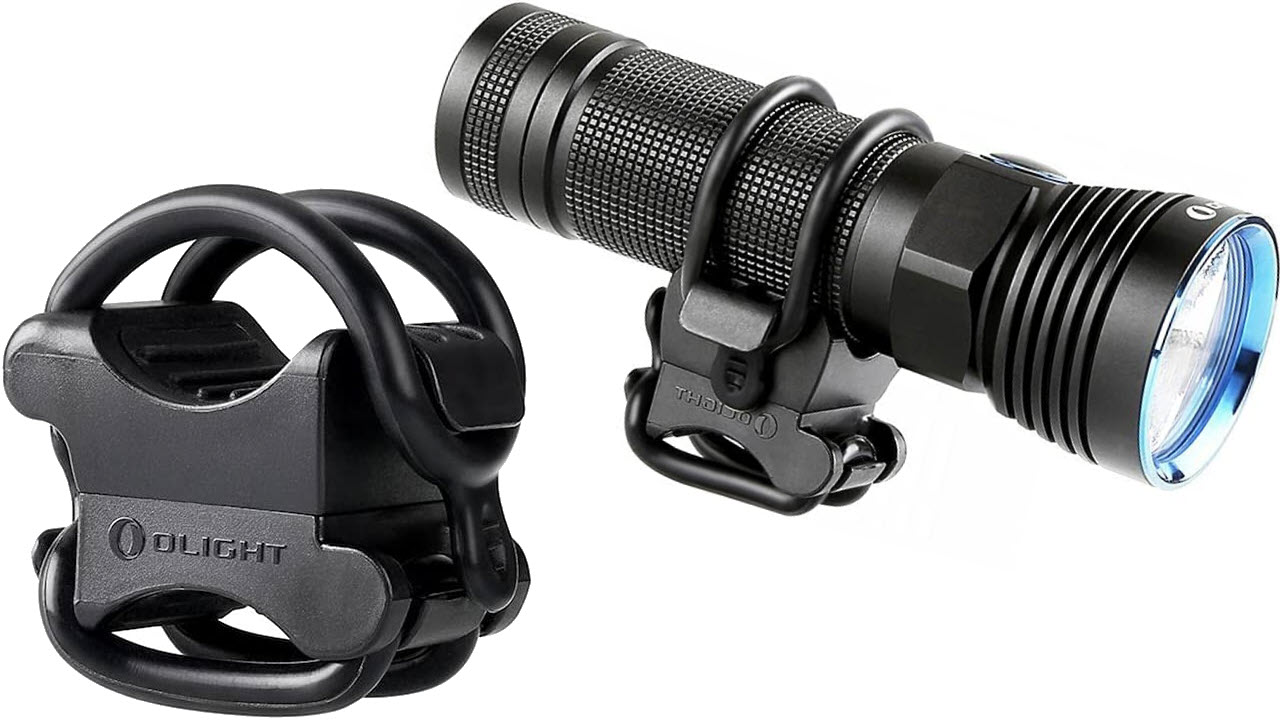 OLIGHT FB-1 Universal Fahrradhalterung für Taschenlampe mit max. Durchmesser. von 10 mm bis 35 mm, Ideal für das Radfahren, verstellbare, Flexible, elastische Halterung