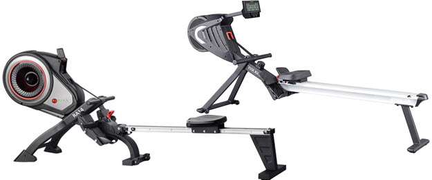AsVIVA RA14 Rudergerät Magnetic Rower Cardio mit 10kg Schwungmasse, Magnetbremse mit 8 manuelle Widerstandsstufen, Multifunktionscomputer mit Pulsmessung; MAXXUS Rudergerät 7.2 - Air-Rower mit Luftwiderstand und Magnetbremssystem. Klappbares Design