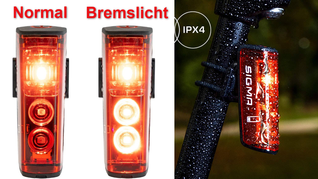 SIGMA SPORT LED Akku-Rücklicht USB Blaze mit automatischem Bremslicht