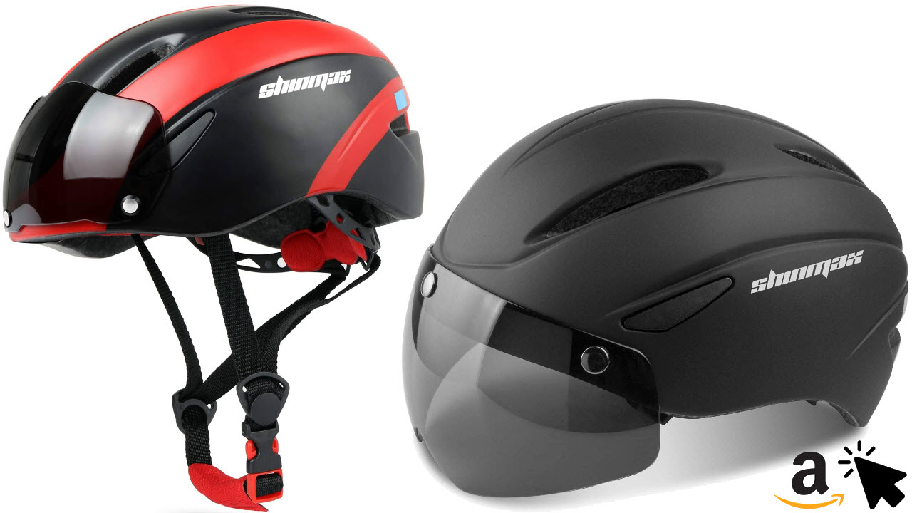 Shinmax Fahrradhelm mit Abnehmbarem Visier Schutzbrille