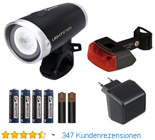 Sigma Lichtster Akku LED Fahrradbeleuchtung Komplett Set