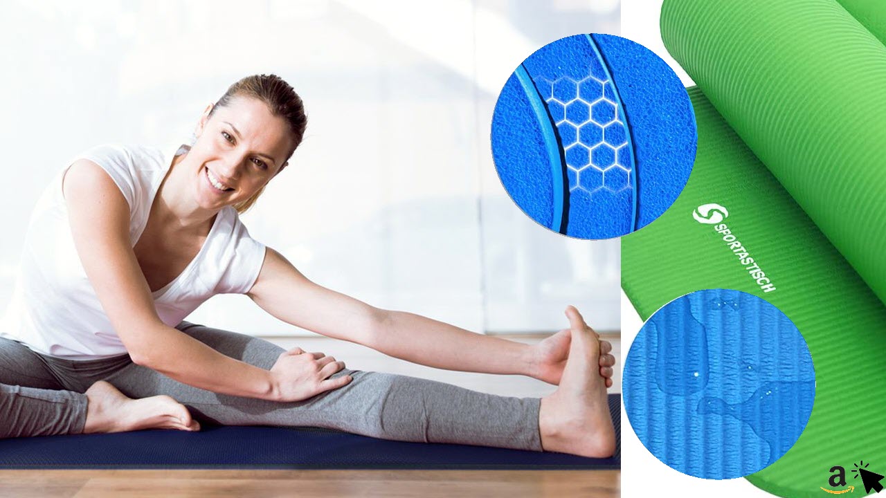 Sportastisch Gymnastikmatte Gym Mat Pro. aus Nitril-Butadien-Kautschuk schadstofffrei & phthalatfrei 183 x 60 x 1,5cm