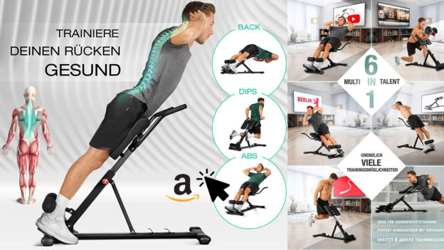 Sportstech 6in1 Rückentrainer Bauchtrainer Trainingsbank klappbar BRT 150