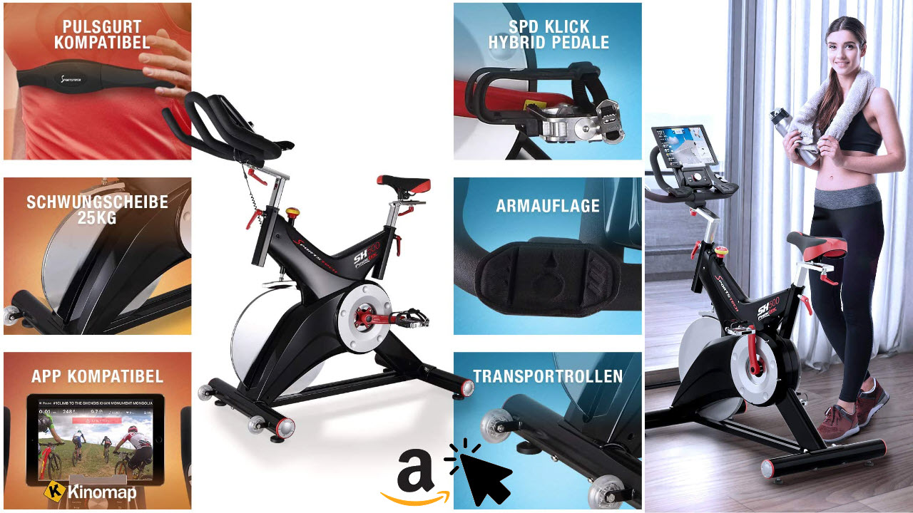 Sportstech Indoor Speedbike SX500 mit Bluetooth Video Events & Multiplayer APP