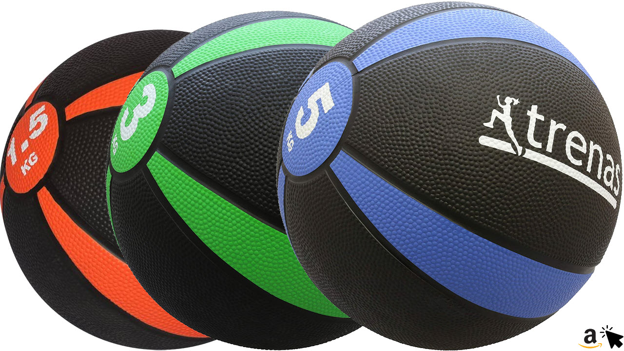 TRENAS Gummimedizinball PRO - Der professionelle Medizinball - 1 bis 5 KG