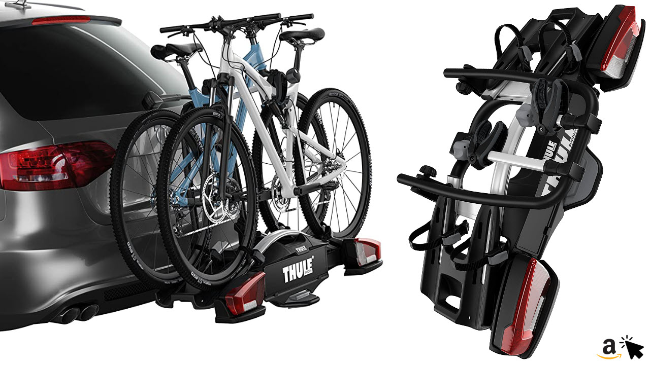 Thule 924001 HeckFahrradträger VeloCompact 924 Anhängekupplungs-Fahrradträger für 2 Fahrräder