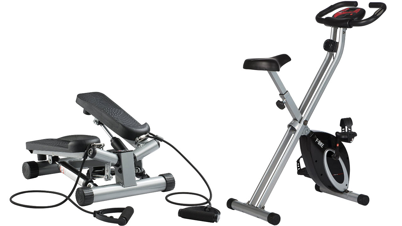 Ultrasport Swing Stepper & Ultrasport F-Bike Heimtrainer, faltbares Fitnessfahrrad