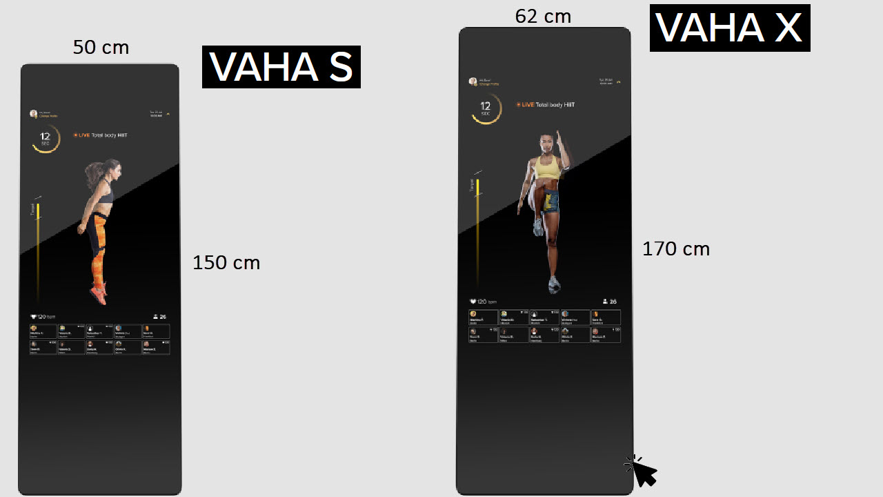 VAHA Digitale Smart Fitness Spiegel Auswahl für Fitnessstudio Training Zuhause