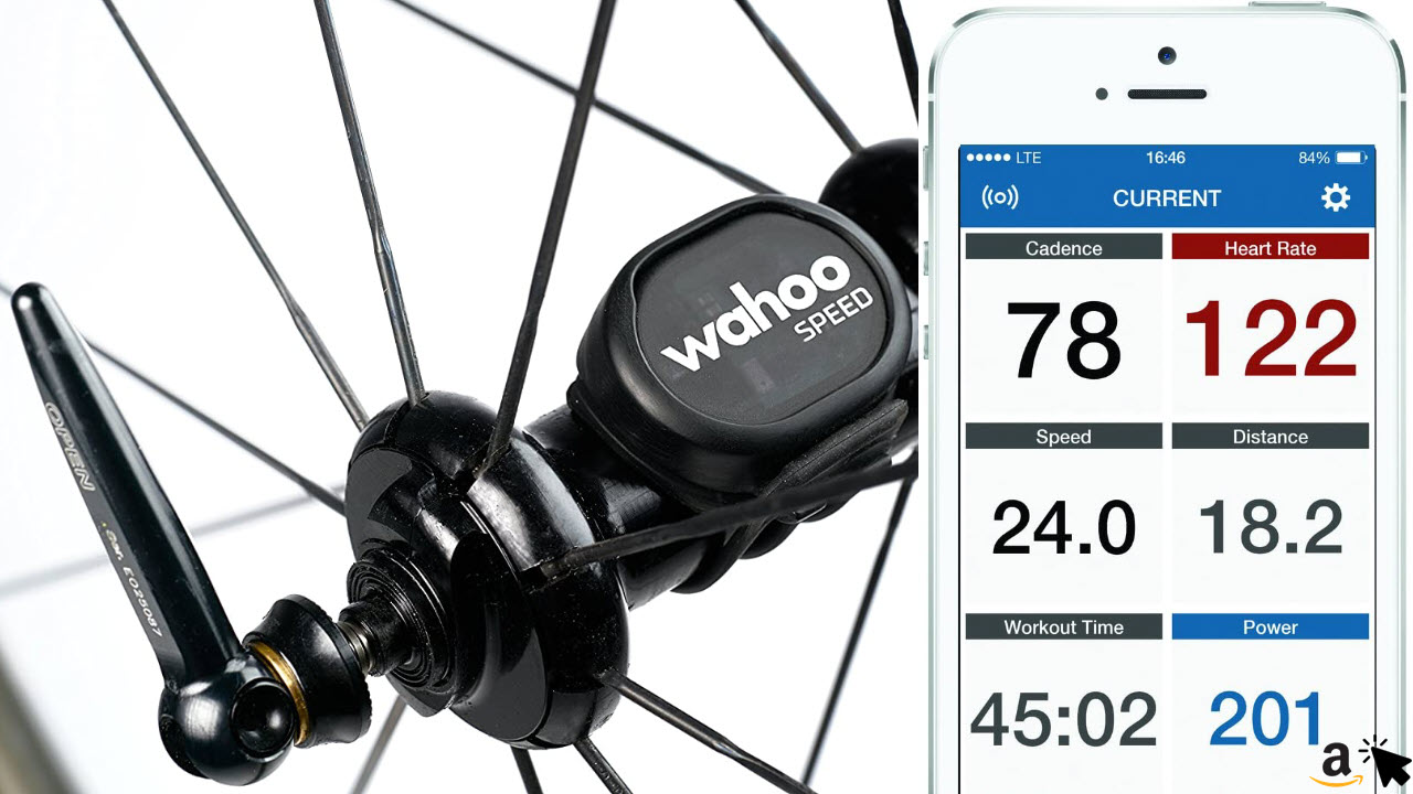 Wahoo RPM Geschwindigkeit Sensor Bluetooth Fahrradcomputer für iPhone & Android Smartphones