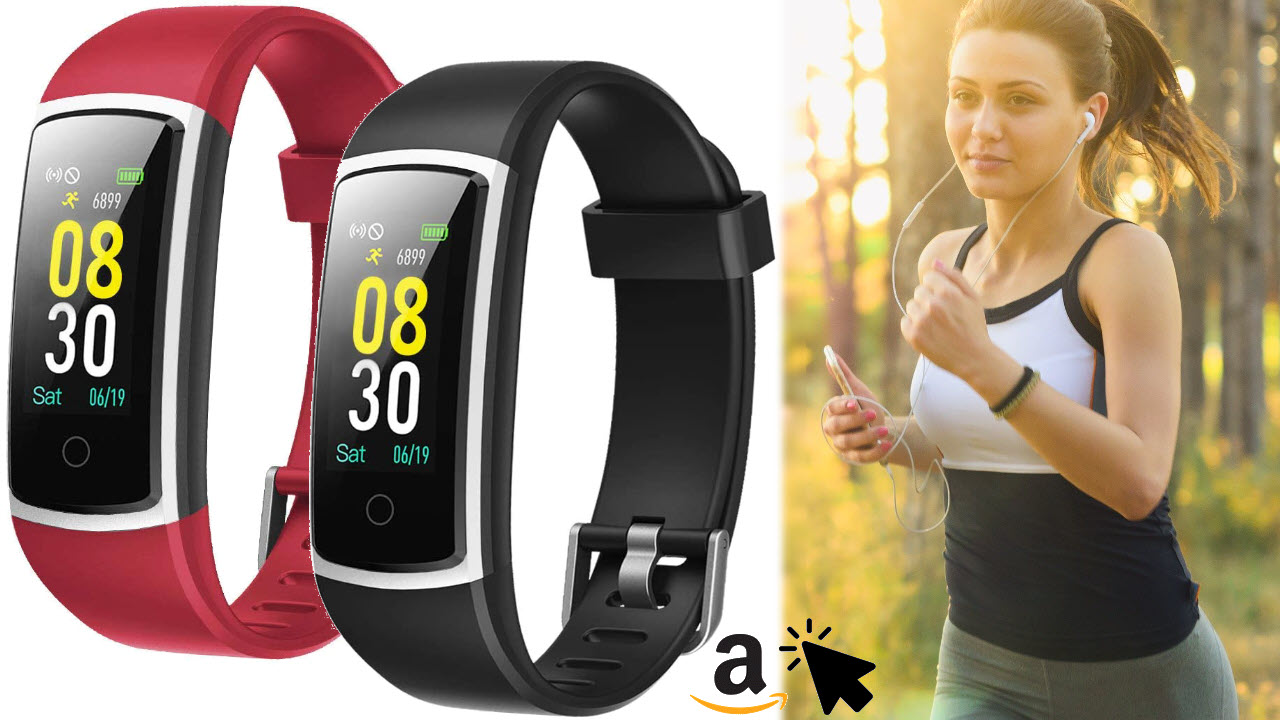 YAMAY Fitness Armband mit Schrittzähler Pulsuhr Smartwatch Blutdruckmessung