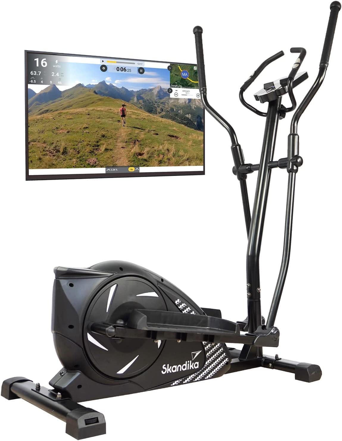 skandika Crosstrainer mit Bluetooth, App-Steuerung, Tablethalterung, Magnetbremssystem, 12kg Schwungmasse, 32 Stufen, bis 130kg